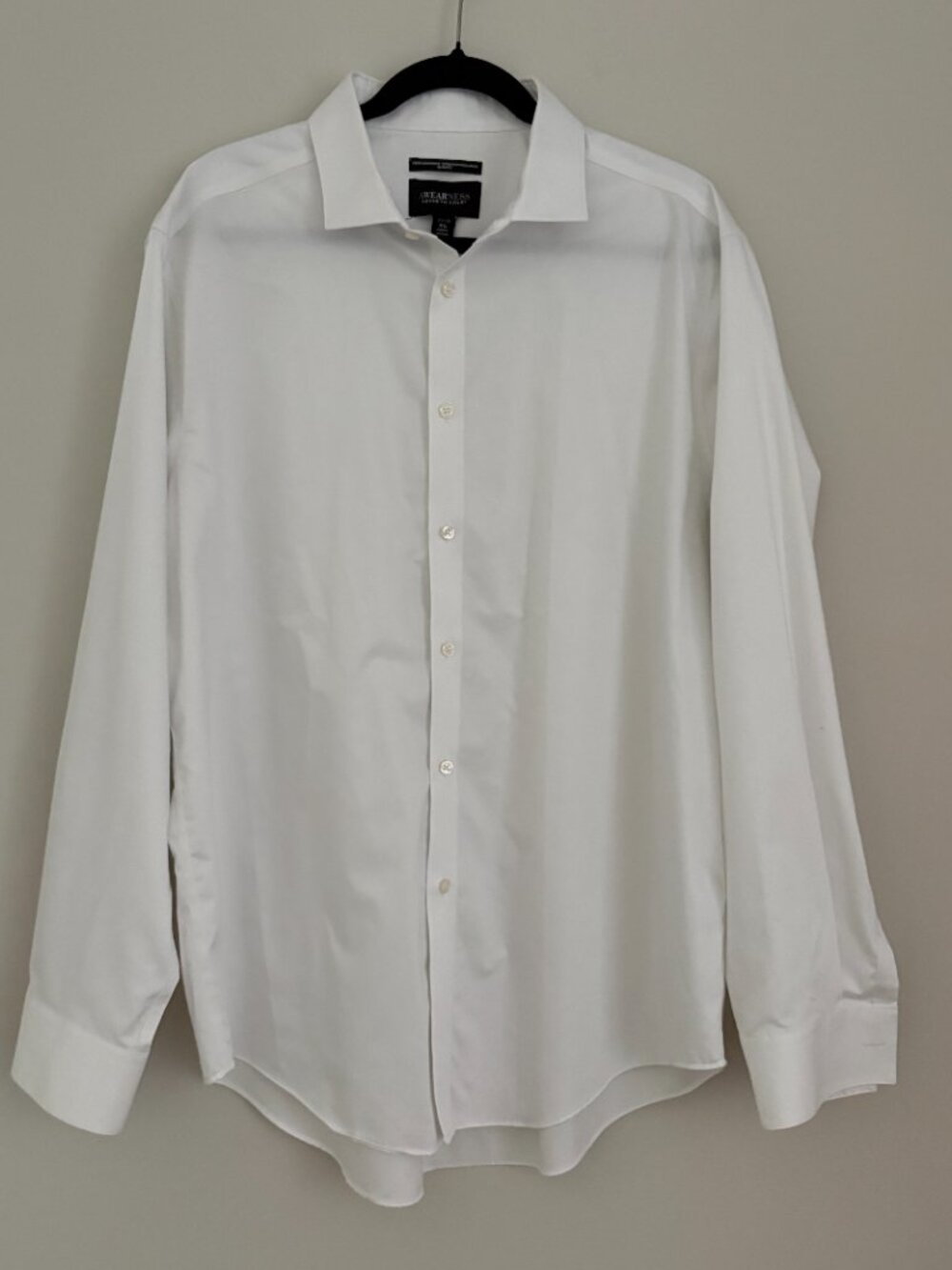 Awearness Kenneth Cole Slim Fit White Non-Iron Dress Shirt Party XL 17.5 34/35